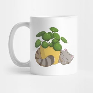 Cat With Pilea Plant Mug